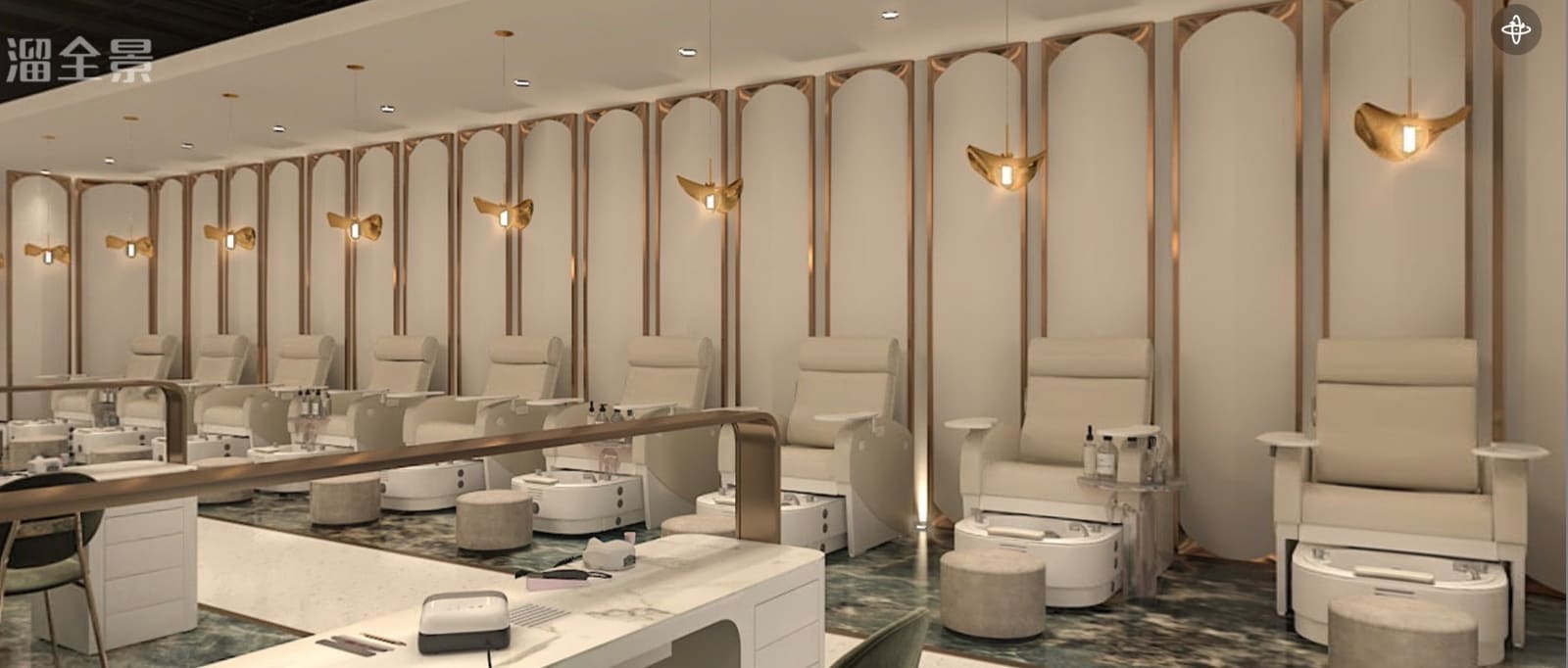 Pedicure chair area concept