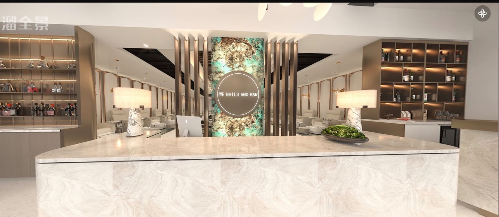 We Nails Lounge & Bar front desk and reception concept